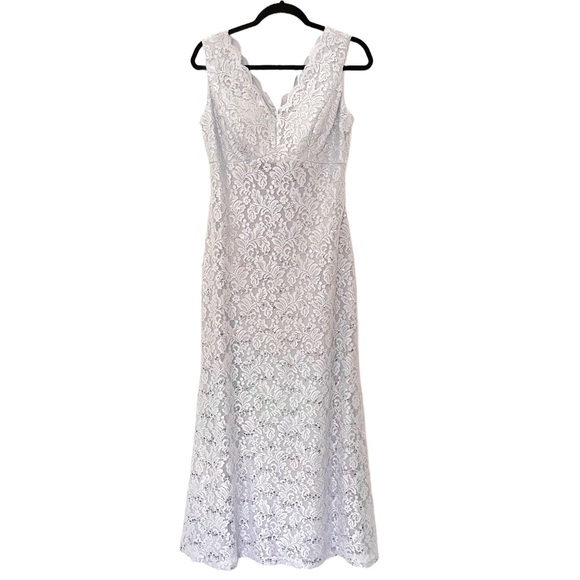 Alex Evenings Scallop Lace Sequin Evening Maxi Gown - Picture 4 of 11